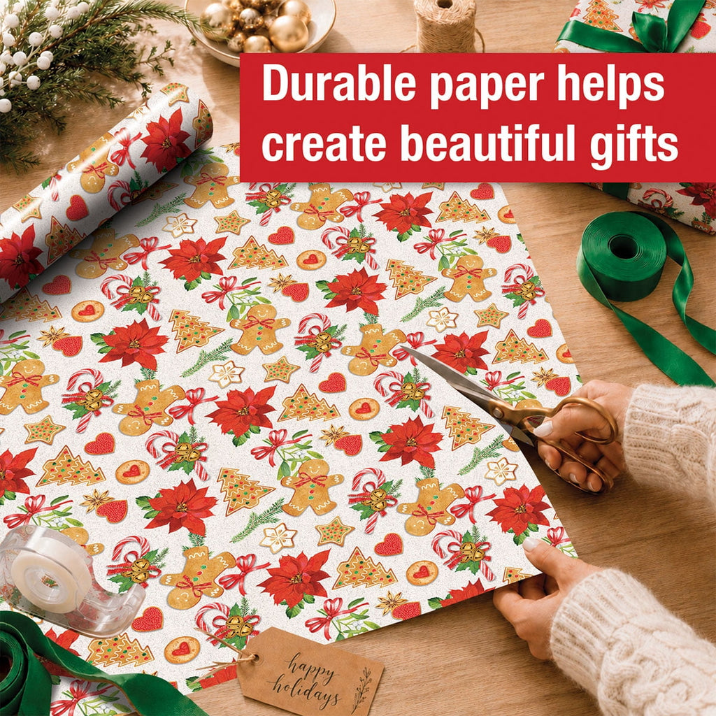 Current Homemade Gingerbread Christmas Jumbo Wrapping Paper Roll, 23-Inch x 32-Foot
