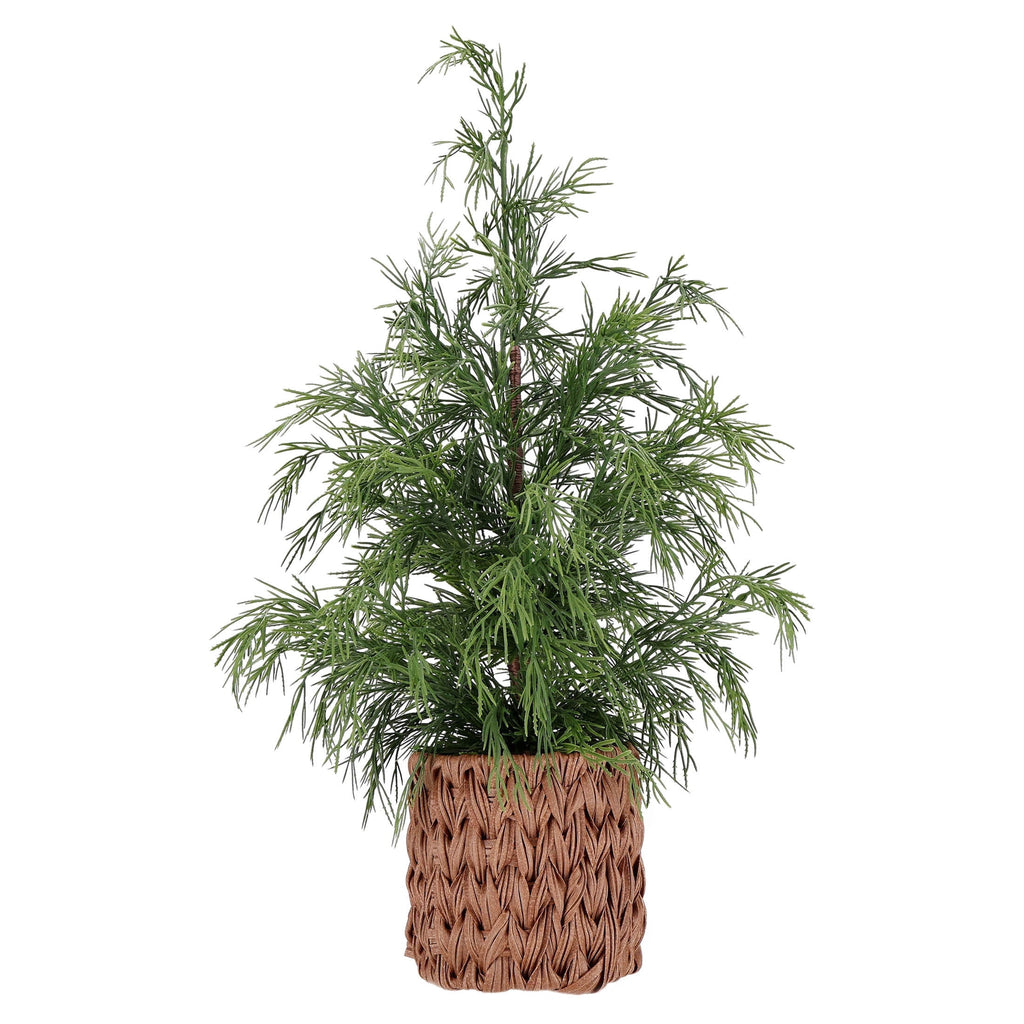 Potted Cypress Artificial Christmas Tree, Green and Brown, 18", by Holiday Time