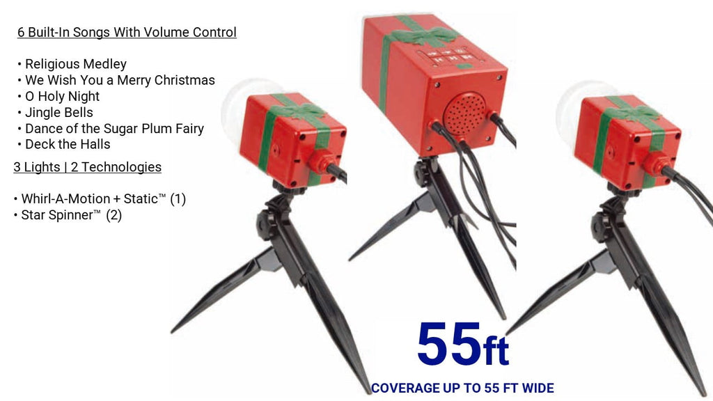 Christmas Lightshow Projection LightSync with Sound Clear
