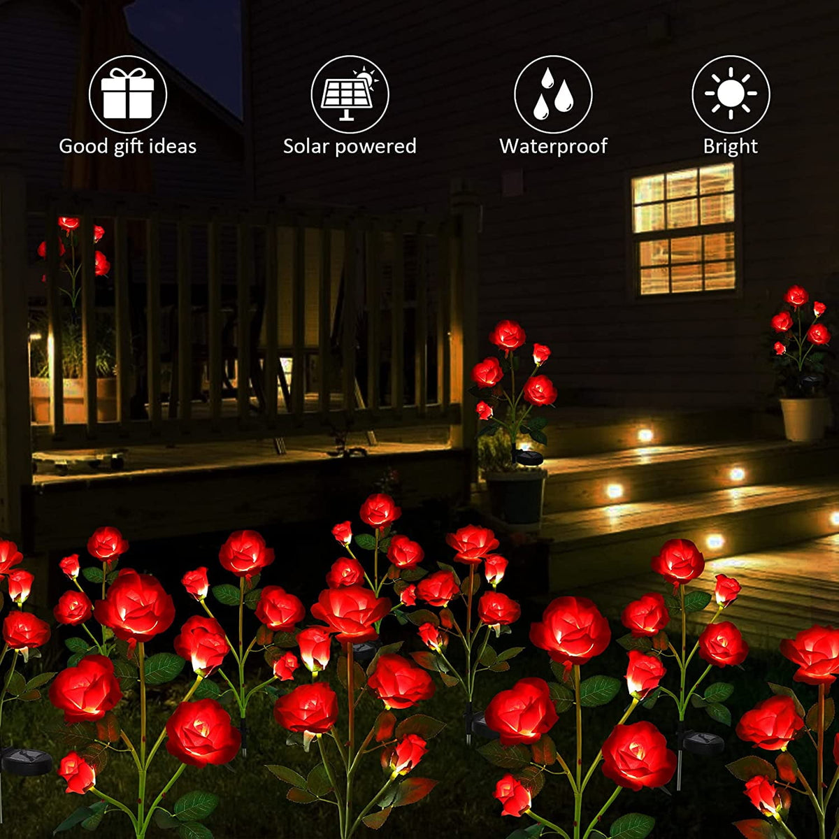 Qishi Solar Red 1.2 V LED Landscape and Walkway Light (2 Pack)