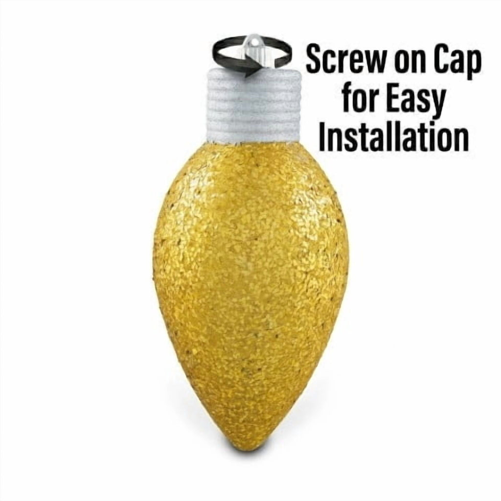 Gold Glitter Jumbo C9 Bulb Shatterproof Christmas Ornament, 12", by Holiday Time