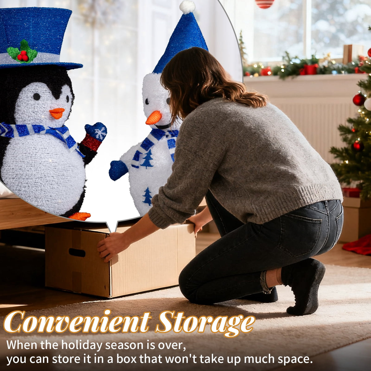 Ktaxon Penguin Christmas Lighted Outdoor Decoration for Holiday Lawn Garden Party
