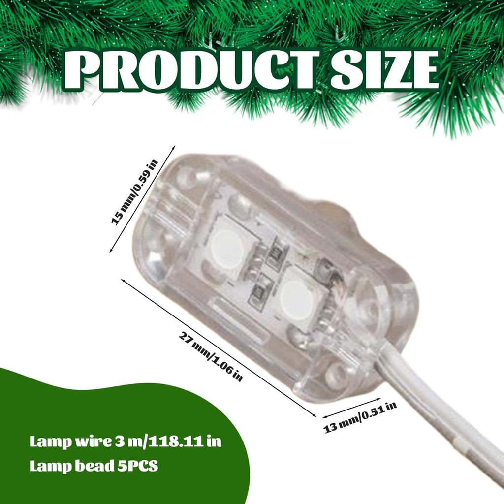 Light Strip,LED Module, Waterproof 5led Inflatable Light Strip, Plastic Small LED Light with 9.8ft Cable for Yard Holiday Inflatables