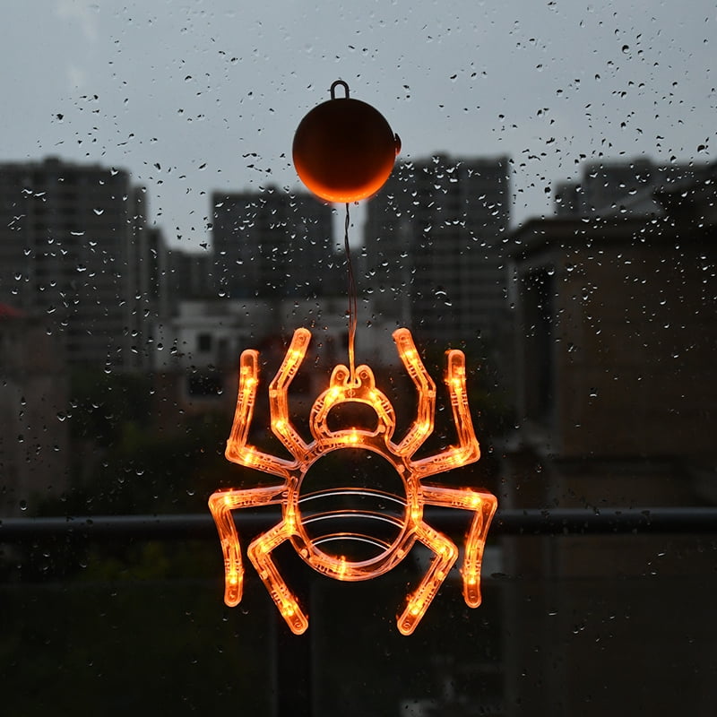 Halloween Window Lights Home Indoor LED Pumpkin Spider Ghost LED Sucker Lamp 2024 Halloween Party Hanging Decoration Kids Favors