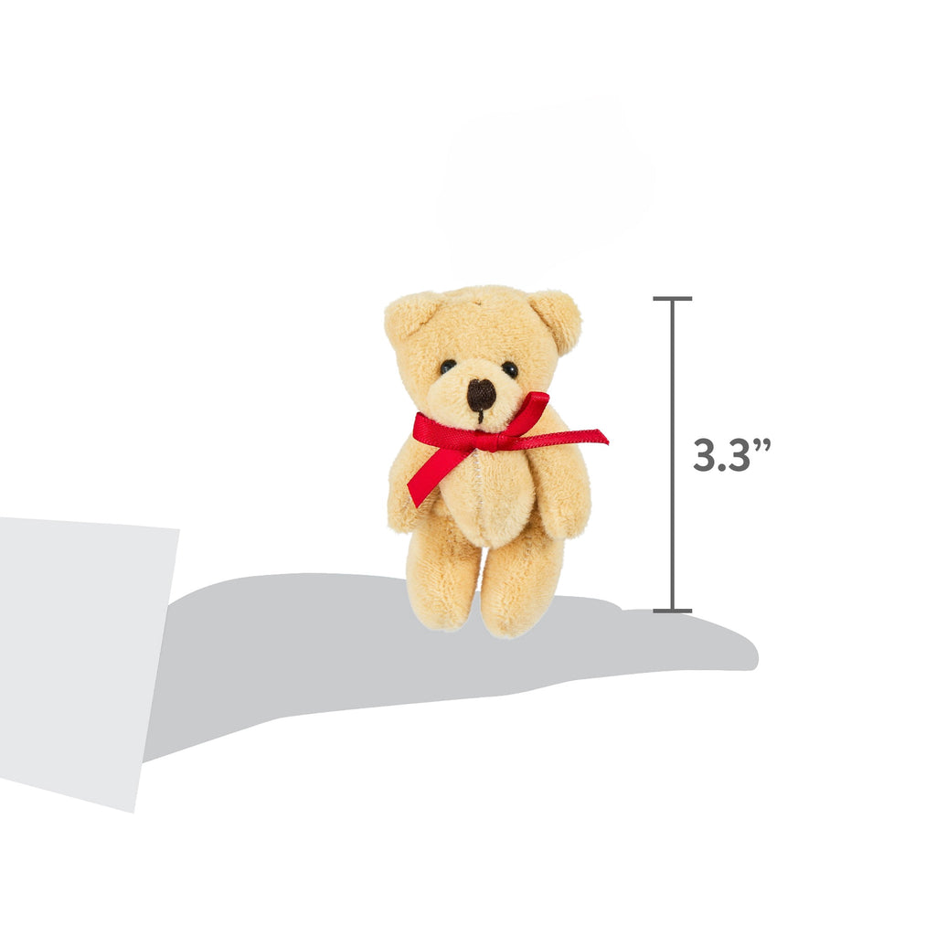 4-Count Brown Teddy Bear Mini Christmas Ornaments, 3.3", by Holiday Time