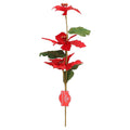 Red and Green Glitter Poinsettia Decorative Christmas Pick, 18", by Holiday Time