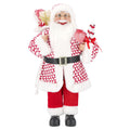 Santa with Glasses, Candy Cane and Gift Sack Christmas Decoration, Red and White, 18", by Holiday Time