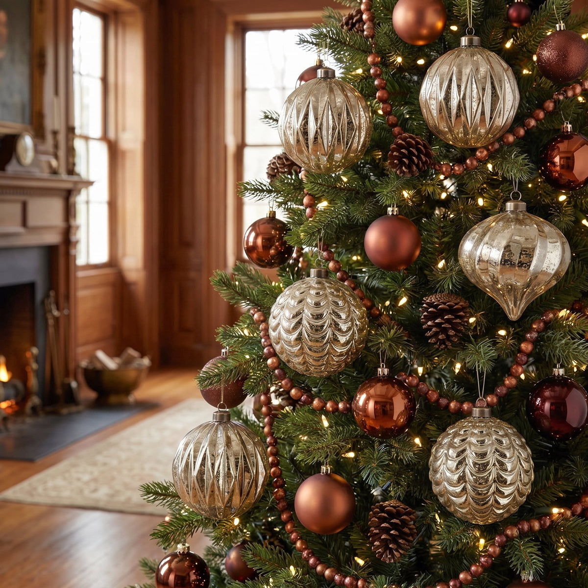 My Texas House 6-Count Gold Mercury-Style Shatterproof Christmas Ornaments