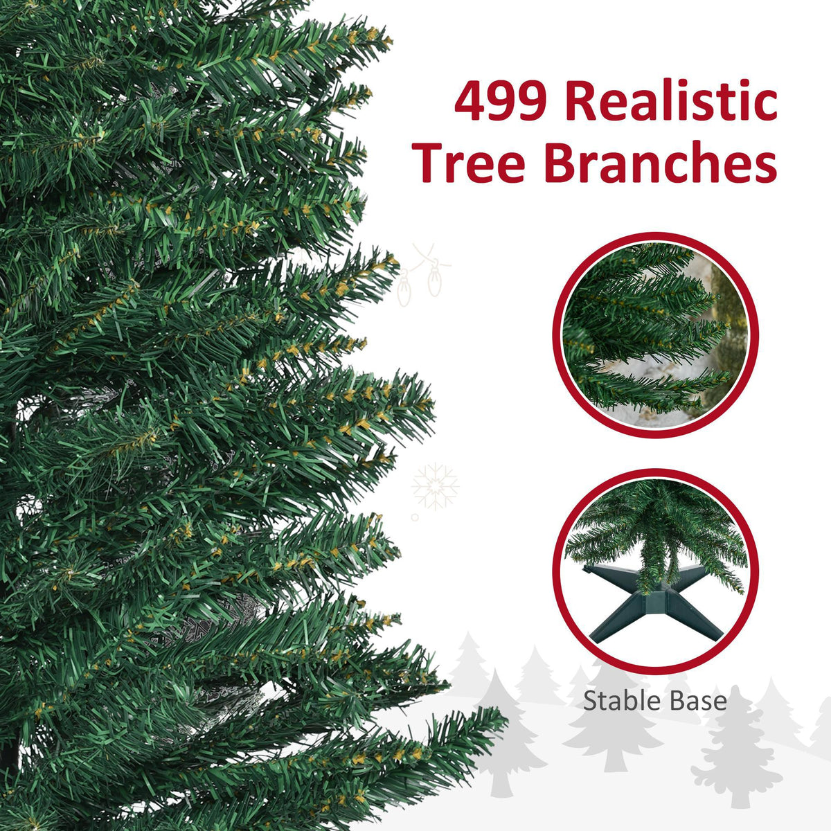 Kadyn Christmas Tree, Xmas Trees,6' Artificial Pencil Christmas Tree with 390 Realistic Branch Tips and Plastic Stand, Silver