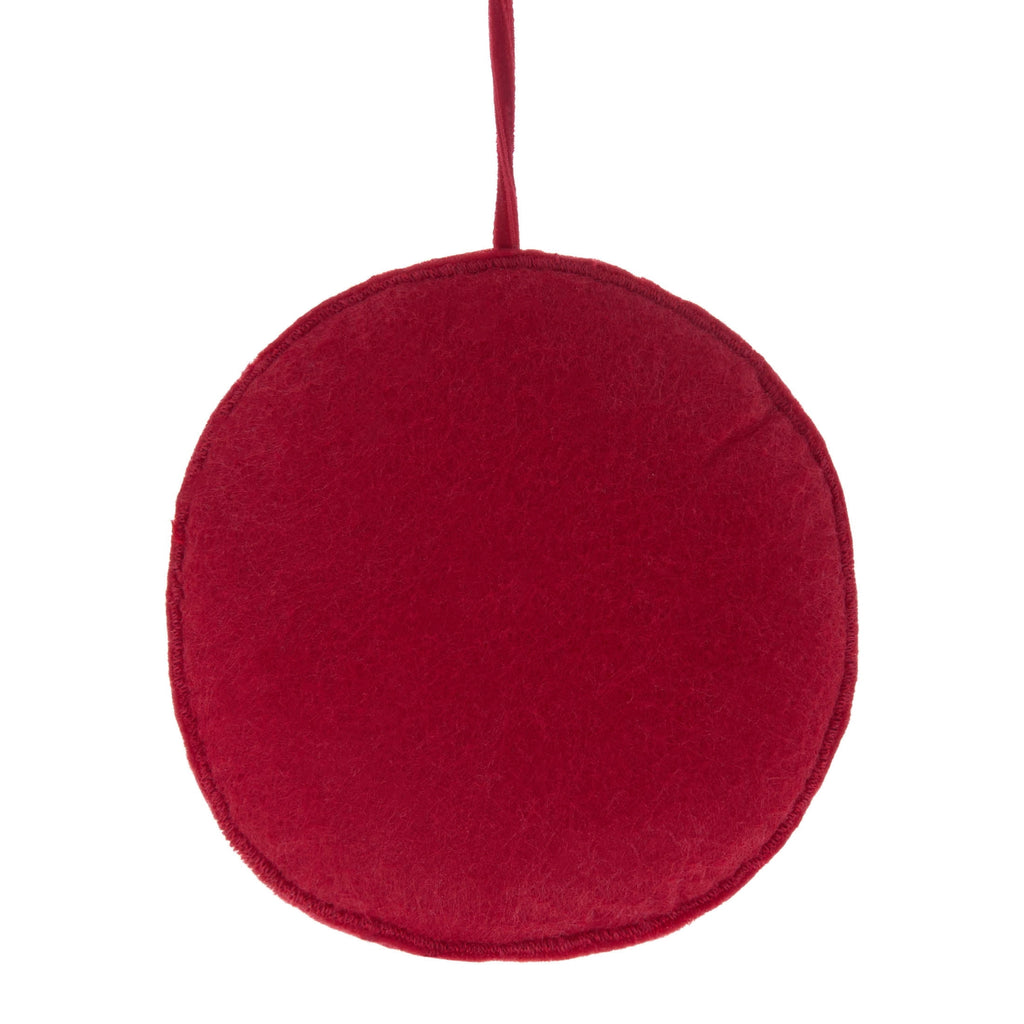 Red and White Merry Embroidered Christmas Ornament, 4", by Holiday Time