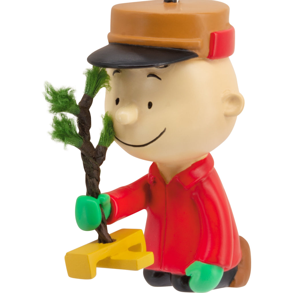 Hallmark Christmas Ornament (Peanuts Charlie Brown Kneeling Tree), 1 Count