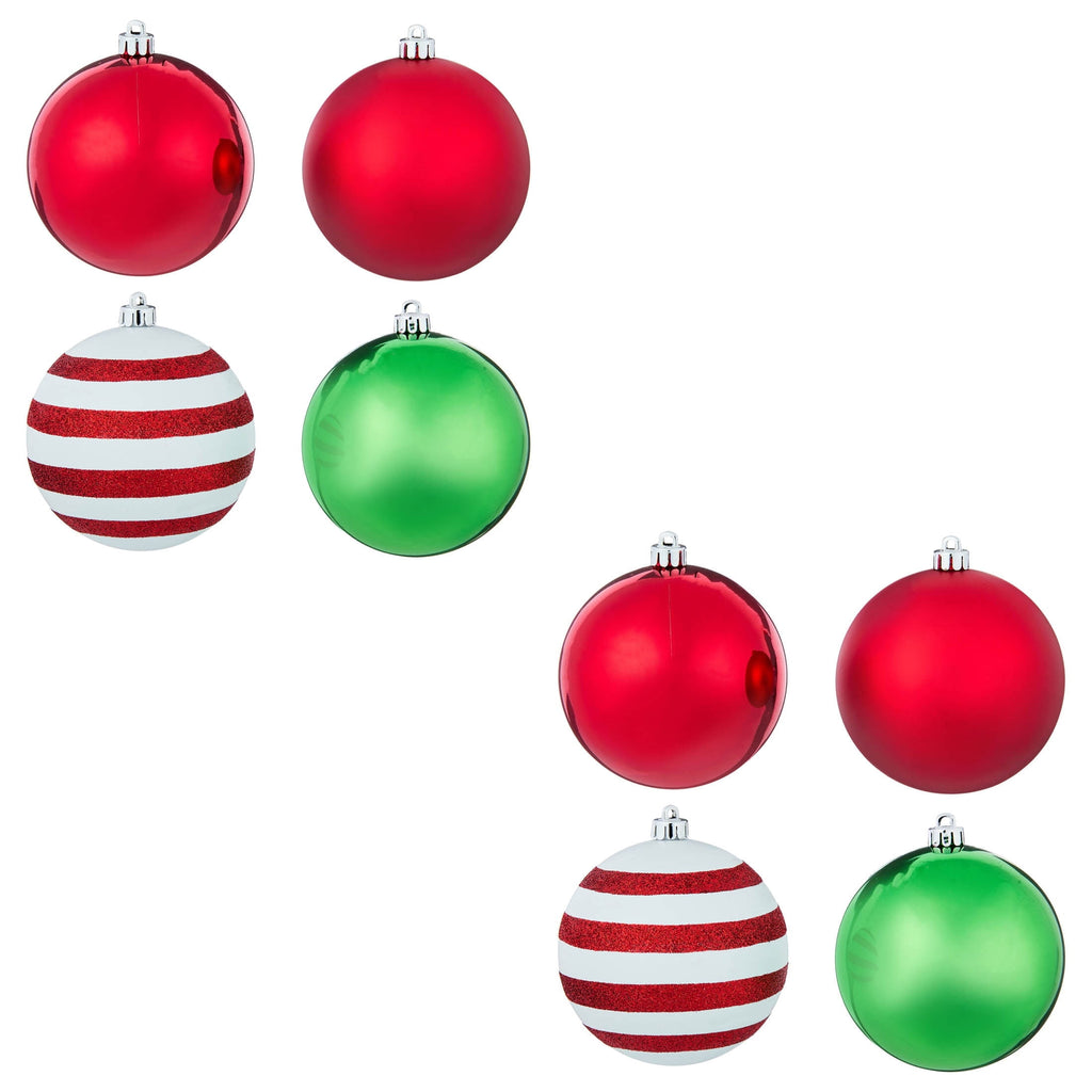 8-Count Champagne and White Ball Shatterproof Christmas Ornaments, 4.5", by Holiday Time