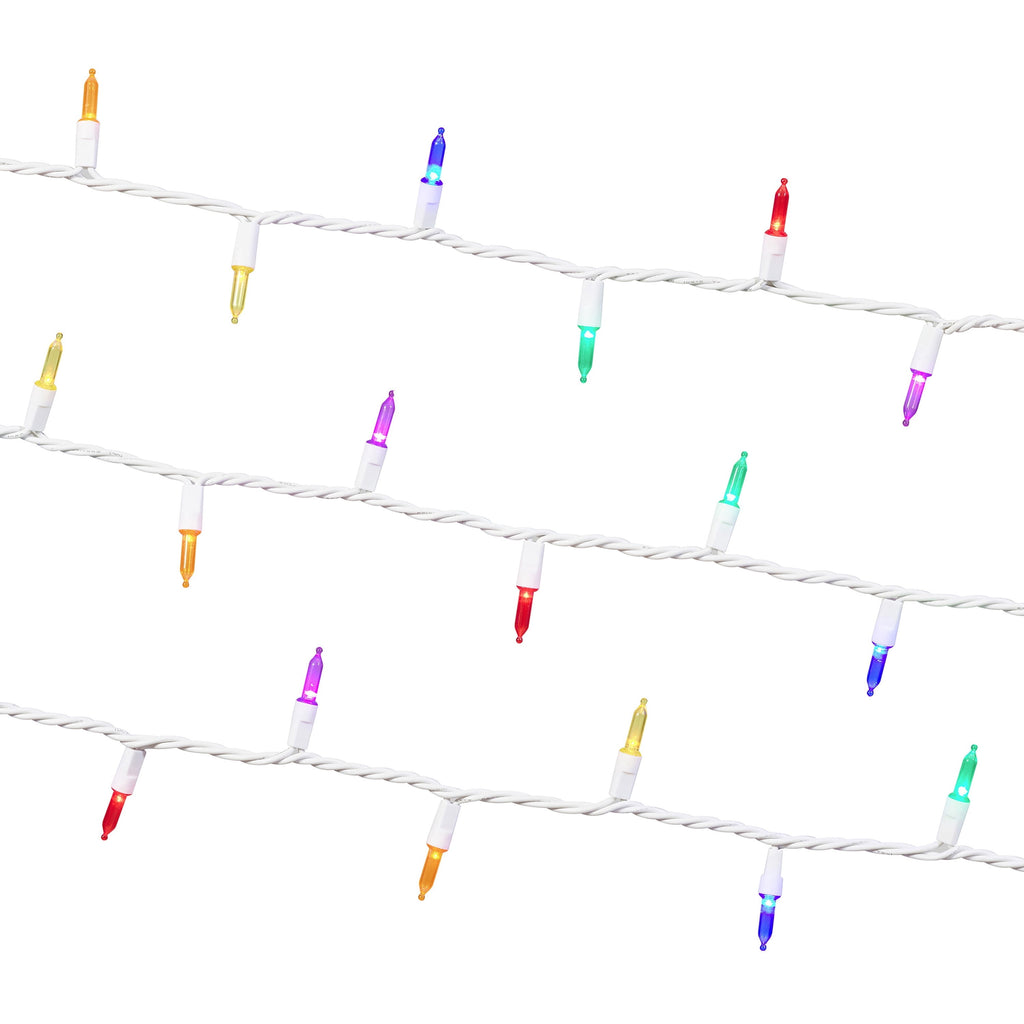 Indoor/Outdoor 100-Count LED Mini Christmas String Lights, Warm White, White Wire, 19.5', by Holiday Time