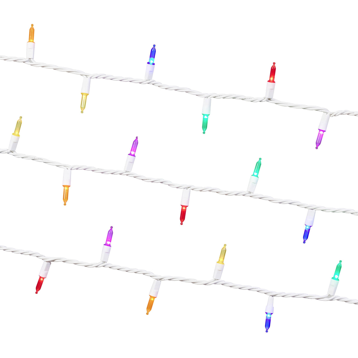Indoor/Outdoor 100-Count LED Mini Christmas String Lights, Warm White, White Wire, 19.5', by Holiday Time