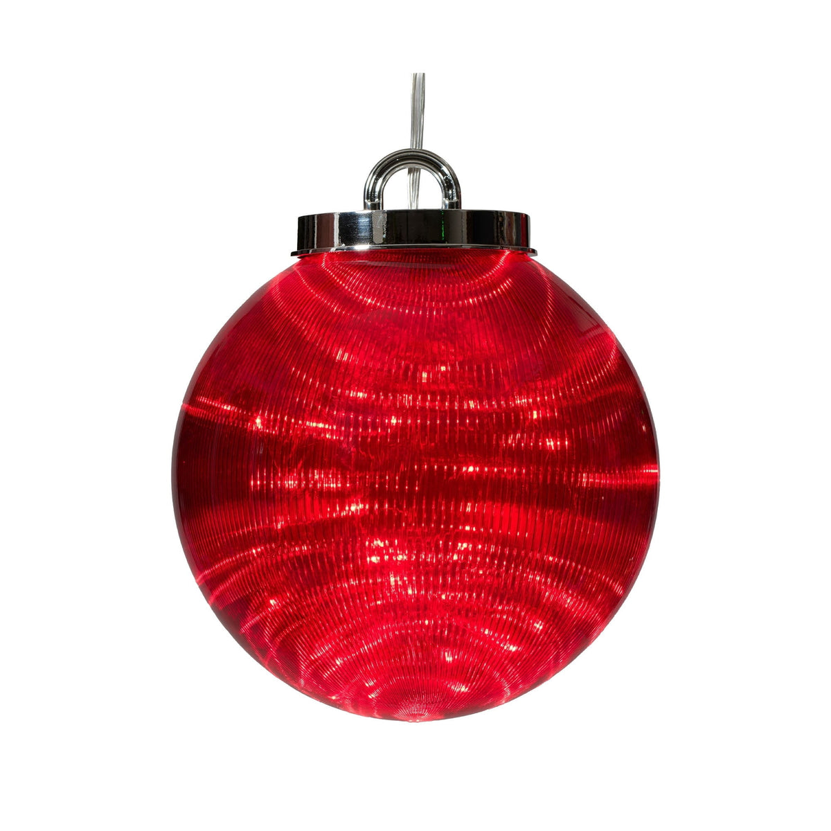 Indoor/Outdoor LED 8-Function Shatterproof Christmas Ornament Decoration with 100 LED Lights, Red, 11.8", by Holiday Time