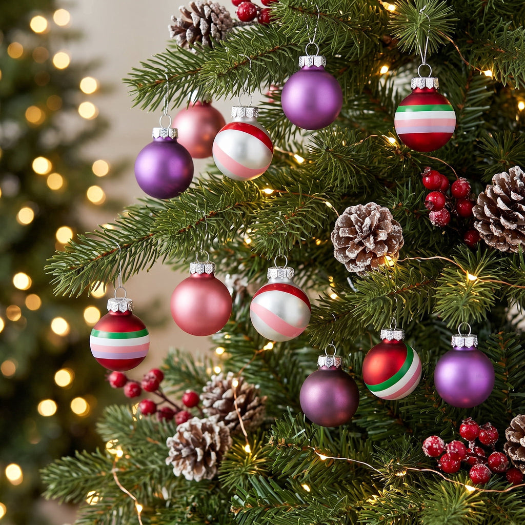 16-Count Multicolor Mini Glass Christmas Ornaments, 1", by Holiday Time