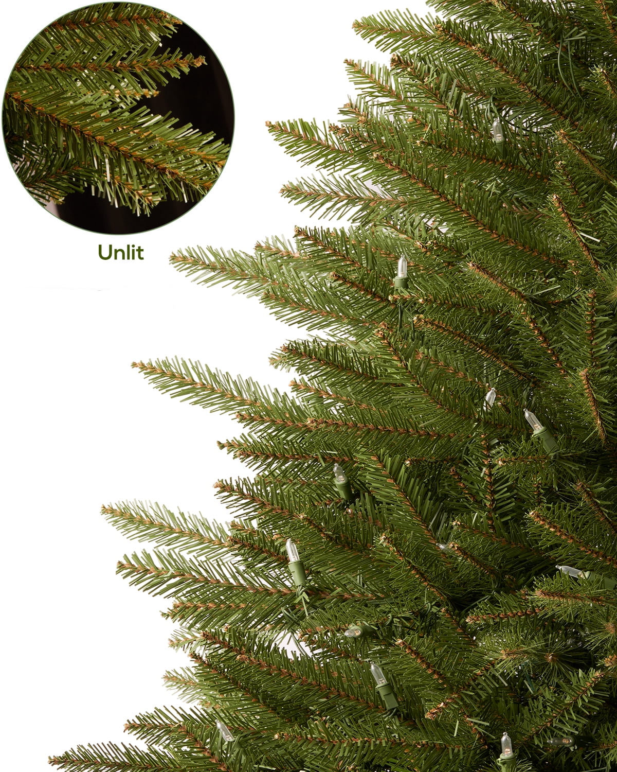 AMERZEST Pre-Lit 7.5FT Christmas Tree w/ Remote Control & 16 Lighting Modes Premium Artificial Spruce Christmas Tree with 750 Dual Color LED Lights, Hinged/Feel Real/Realistic/Full Fir Xmas Tree