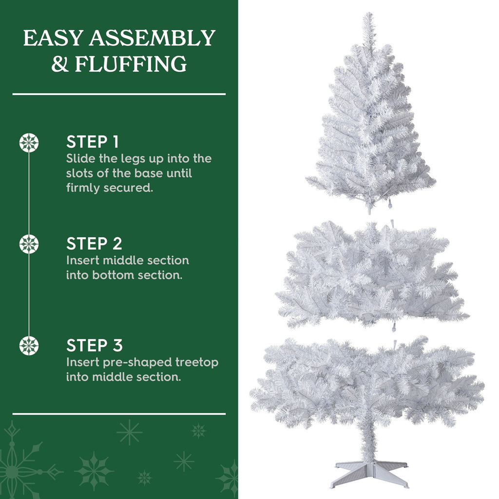 6.5' Pre-Lit Madison Pine Green Artificial Christmas Tree with Color-Changing LED Lights and Stand, by Holiday Time