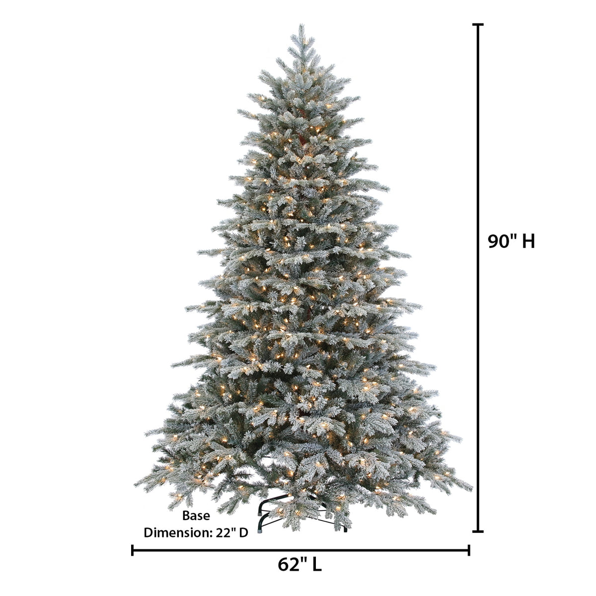 7.5 ft. Pre Lit Clear Natural Cut Flocked Spruce