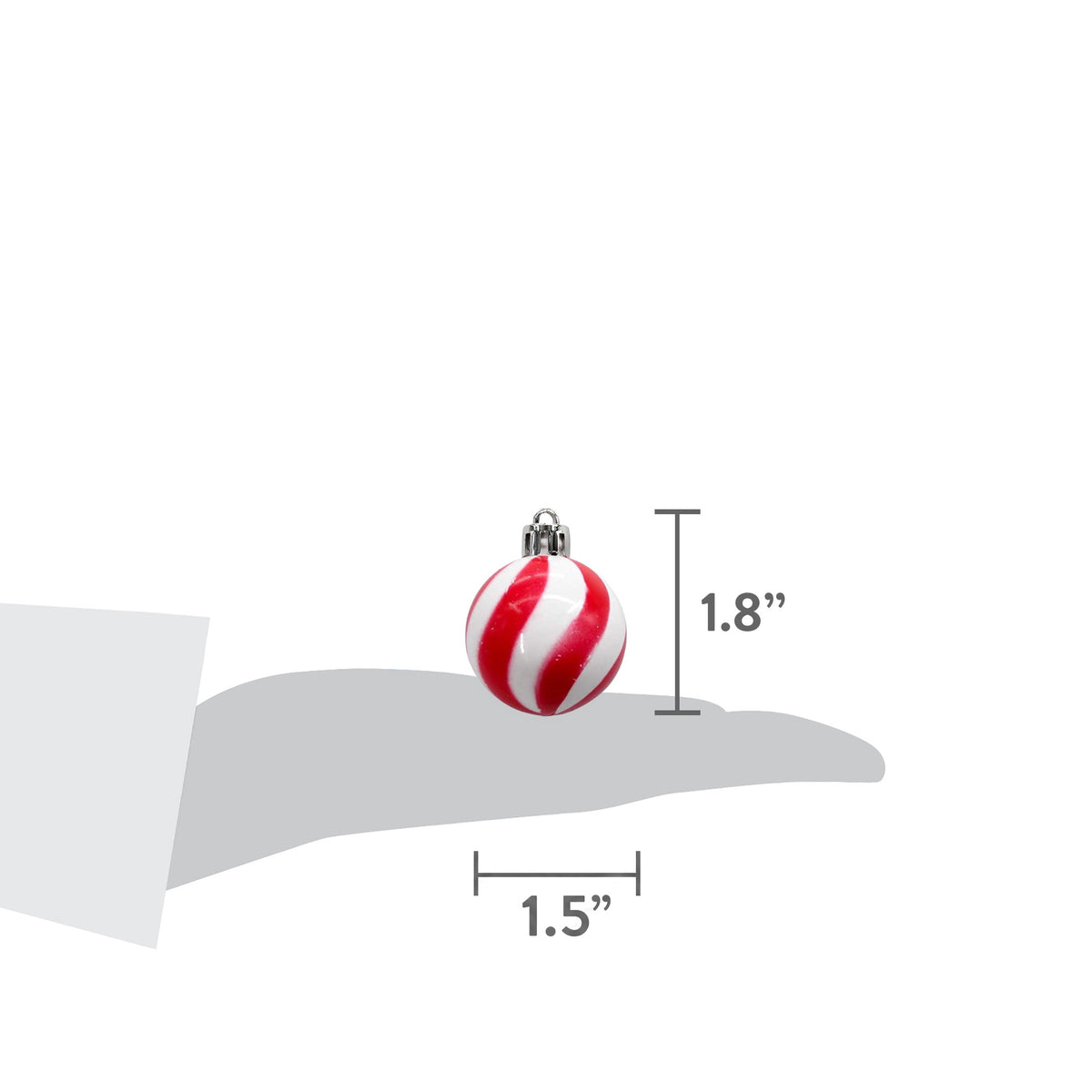 12-Count Red/Green/White Ball Mini Christmas Ornaments, 1.8", by Holiday Time