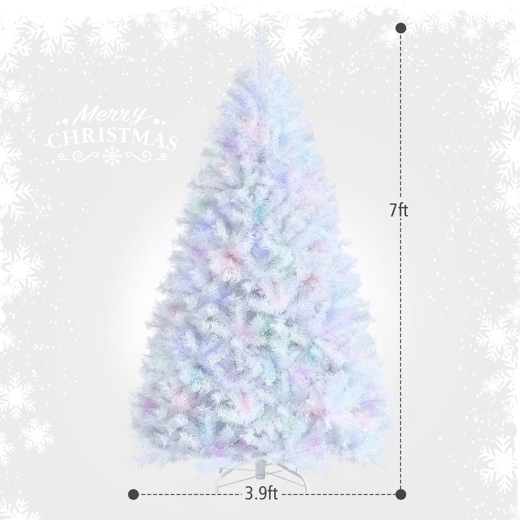 Topbuy 6FT White Realistic Xmas Tree, Lush Christmas Tree W/ 792 PVC & PET Branch Tips