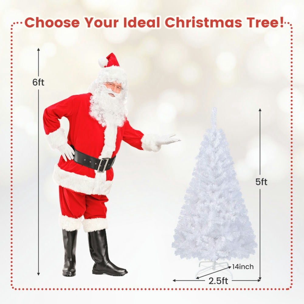 Barara King Christmas Tree,Home Party Christmas Tree Decorations,5 ft White Artificial PVC Christmas Tree