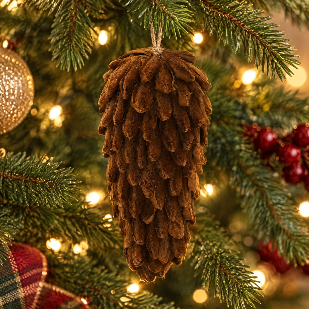Brown Jumbo Fabric Pinecone Christmas Ornament, 7", by Holiday Time