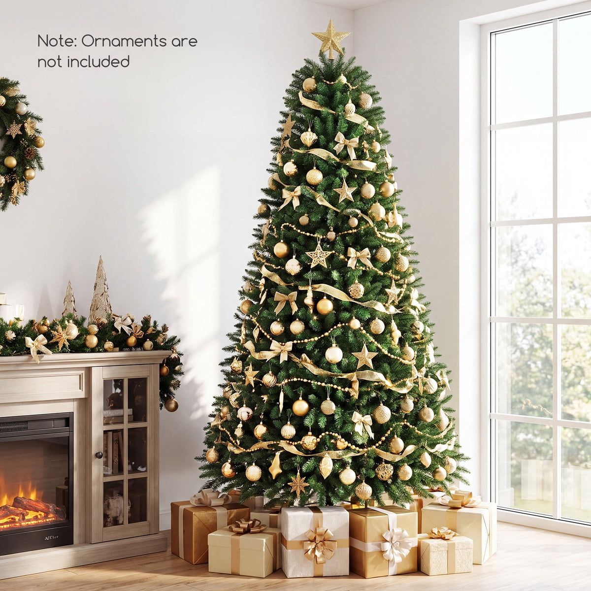 Costway 7.5 ft Unlit Artificial Fir Christmas Tree Hinged with 1968 Branch Tips Green