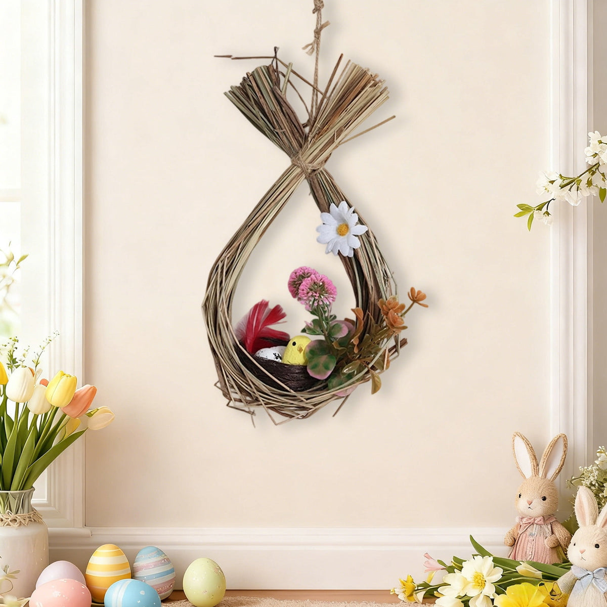 XGFHYJEH Easter Lighted Window Decorations, Easter Egg Lights, Easter Lights, Egg String Lights, Easter Decorations Indoors, Easter Hanging Decoration