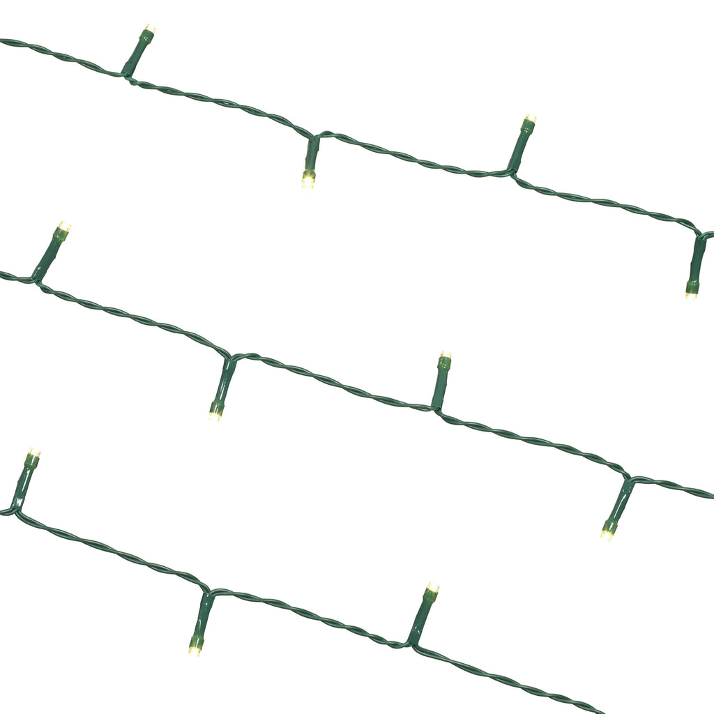 Indoor/Outdoor 50-Count Battery-Operated LED 8-Function Micro Christmas String Lights, Warm White, Green Wire, 12.5', by Holiday Time