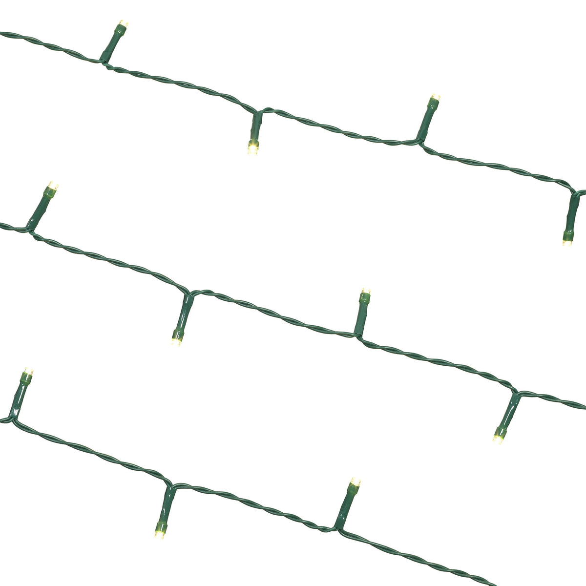 Indoor/Outdoor 50-Count Battery-Operated LED 8-Function Micro Christmas String Lights, Warm White, Green Wire, 12.5', by Holiday Time