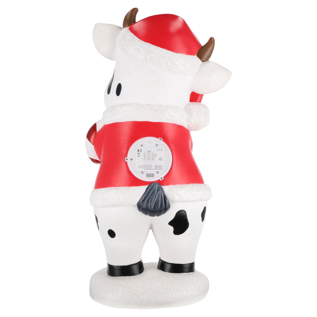 Lighted Blow Mold Cow Indoor/Outdoor Christmas Decoration, Red/White/Black, 24", by Holiday Time