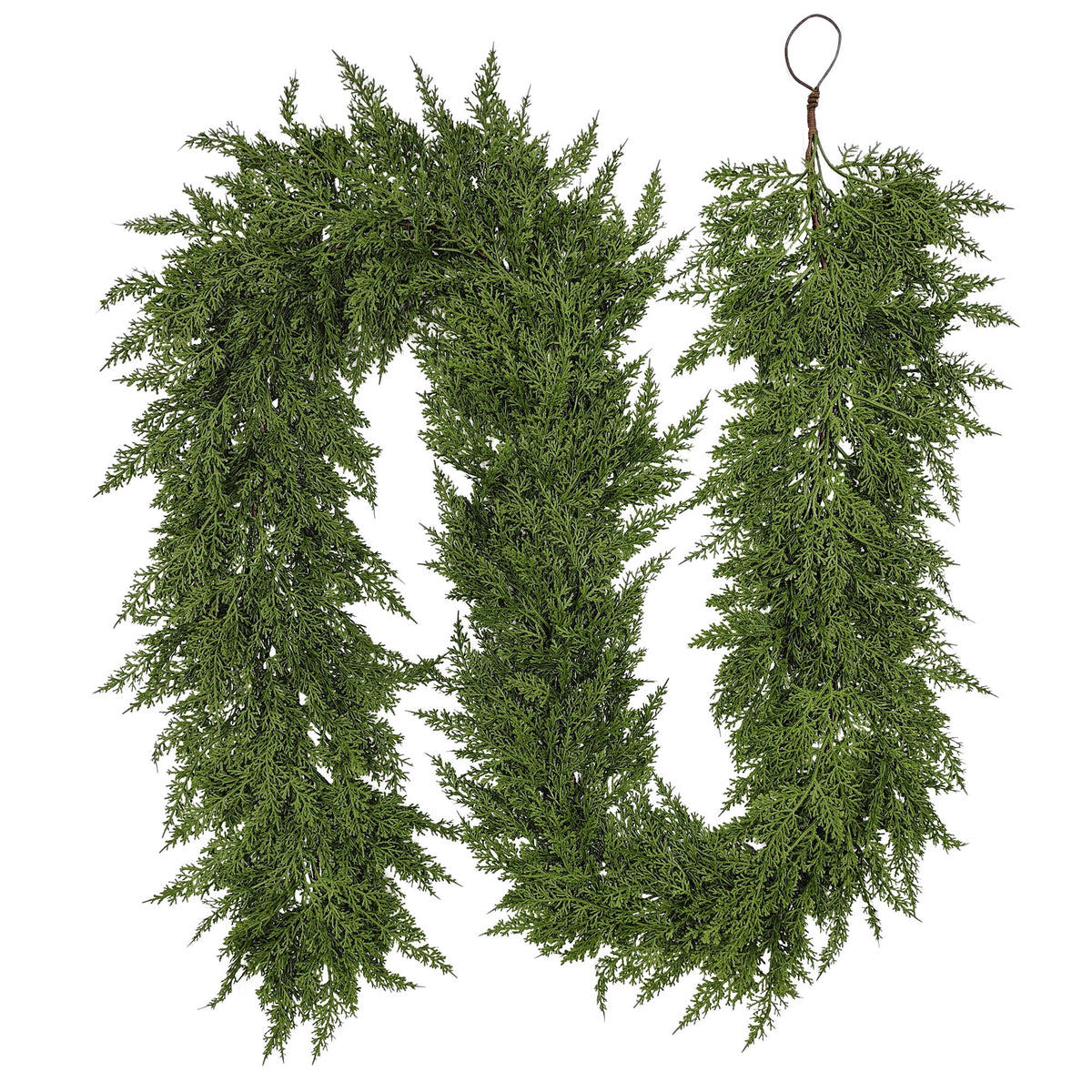 My Texas House Natural Feel Cedar Unlit Artificial Christmas Garland, Green, 9'