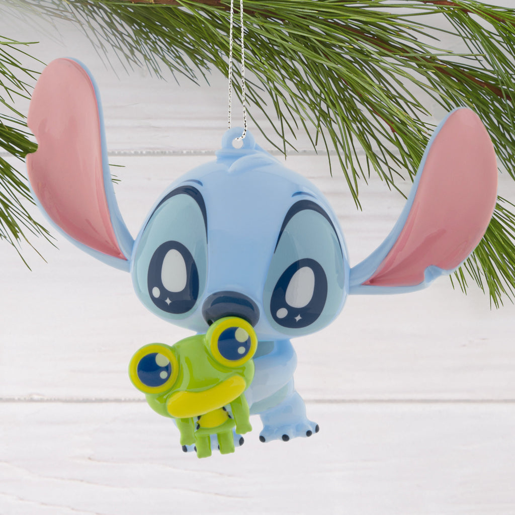 Hallmark Christmas Ornament (Disney Stitch With Frog, Shatterprf), 1 Count