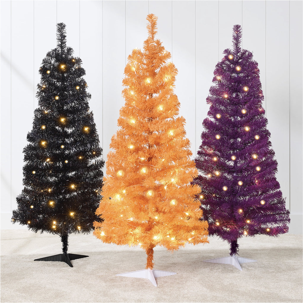 Best Choice Products 4ft Prelit Colored Christmas Tree, Artificial Tree Holiday Decor w/ 70 LED Lights - Baby Blue Tinsel