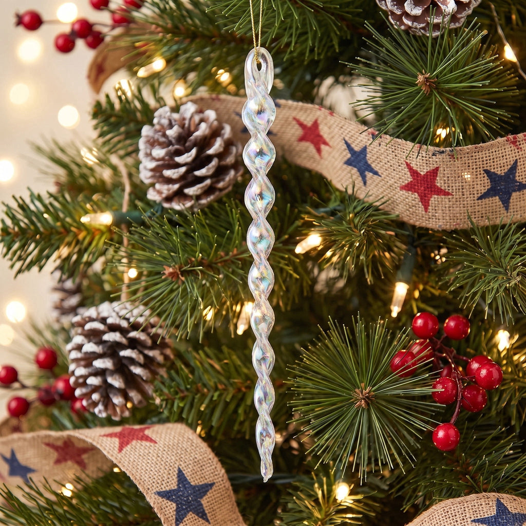 24-Count Red Glitter Icicle Christmas Ornaments, 5.3", by Holiday Time
