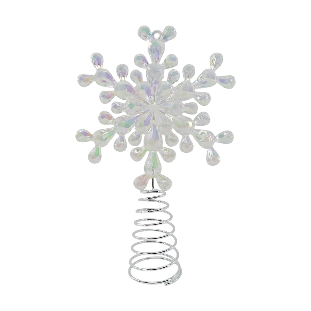 Mini Snowflake Christmas Tree Topper, Iridescent, 7", by Holiday Time