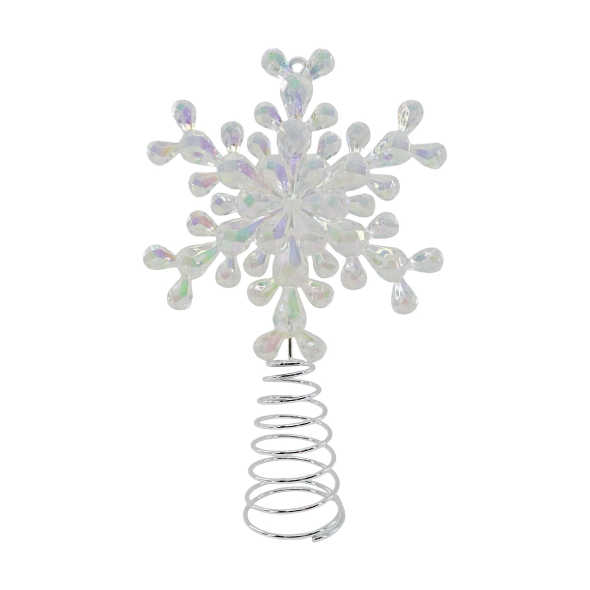 Mini Snowflake Christmas Tree Topper, Iridescent, 7", by Holiday Time