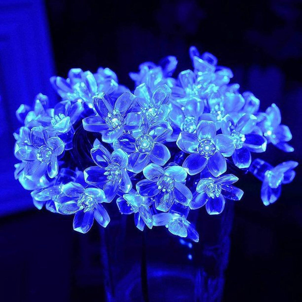 Solar Flower String Lights, Cherry Blossoms Solar Fairy Light,23ft 50 LED Outdoor Waterproof String Lights for Christmas Tree, Home, Garden, Wedding, Patio, Party Decorations(pink)