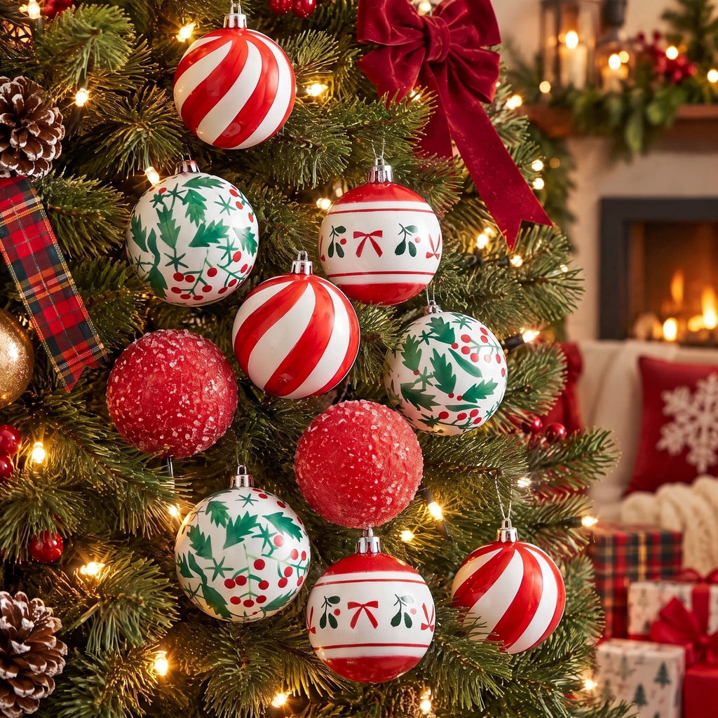 12-Count Red/Green/White Ball Mini Christmas Ornaments, 1.8", by Holiday Time