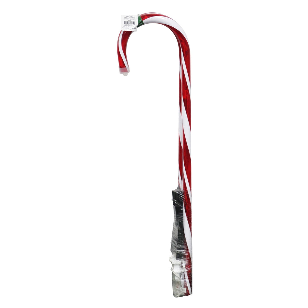 Light-Up Candy Cane Outdoor Christmas Yard Stakes, Red and White, 26", Set of 3, by Holiday Time