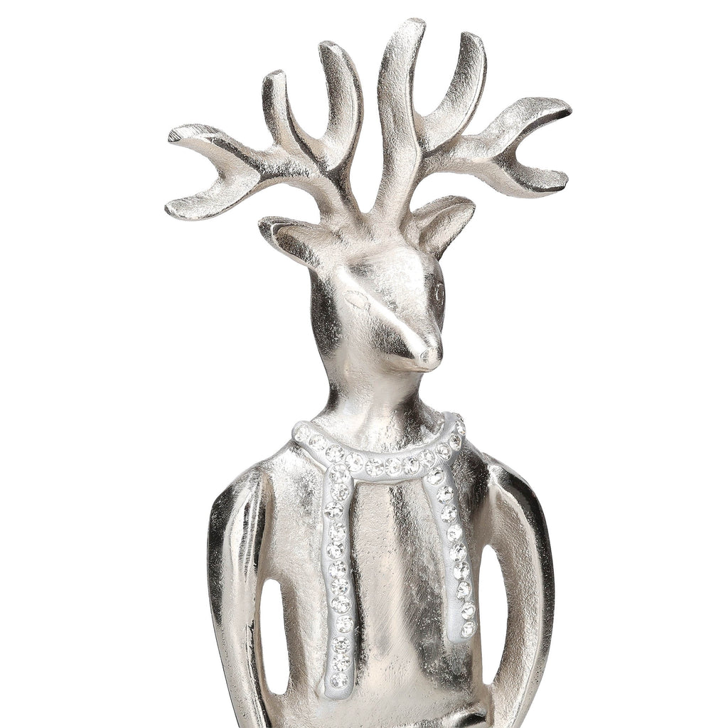 Metal Deer Man Christmas Decoration, Silver, 16", by Holiday Time