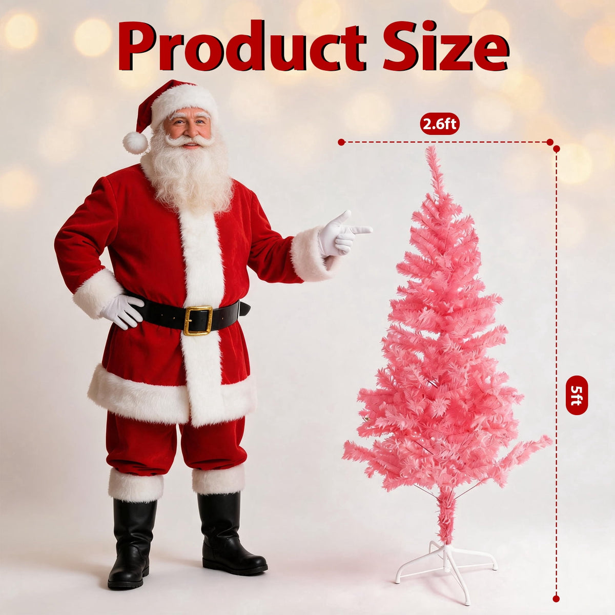 AGCAN Artificial Christmas Tree, 5ft Unlit Christmas Pine Tree with 350 Branch Tips, Xmas Tree with Metal Stand for Indoor Home Office Decor, Green