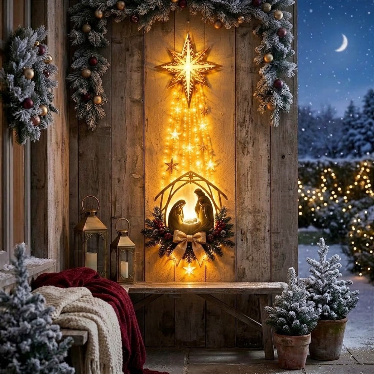 Snowman Magic Fountain, Flowing Snowflake LED Christmas Garden Light,Solar Power and Outdoor Garden Stake for Christmas Yard Decor