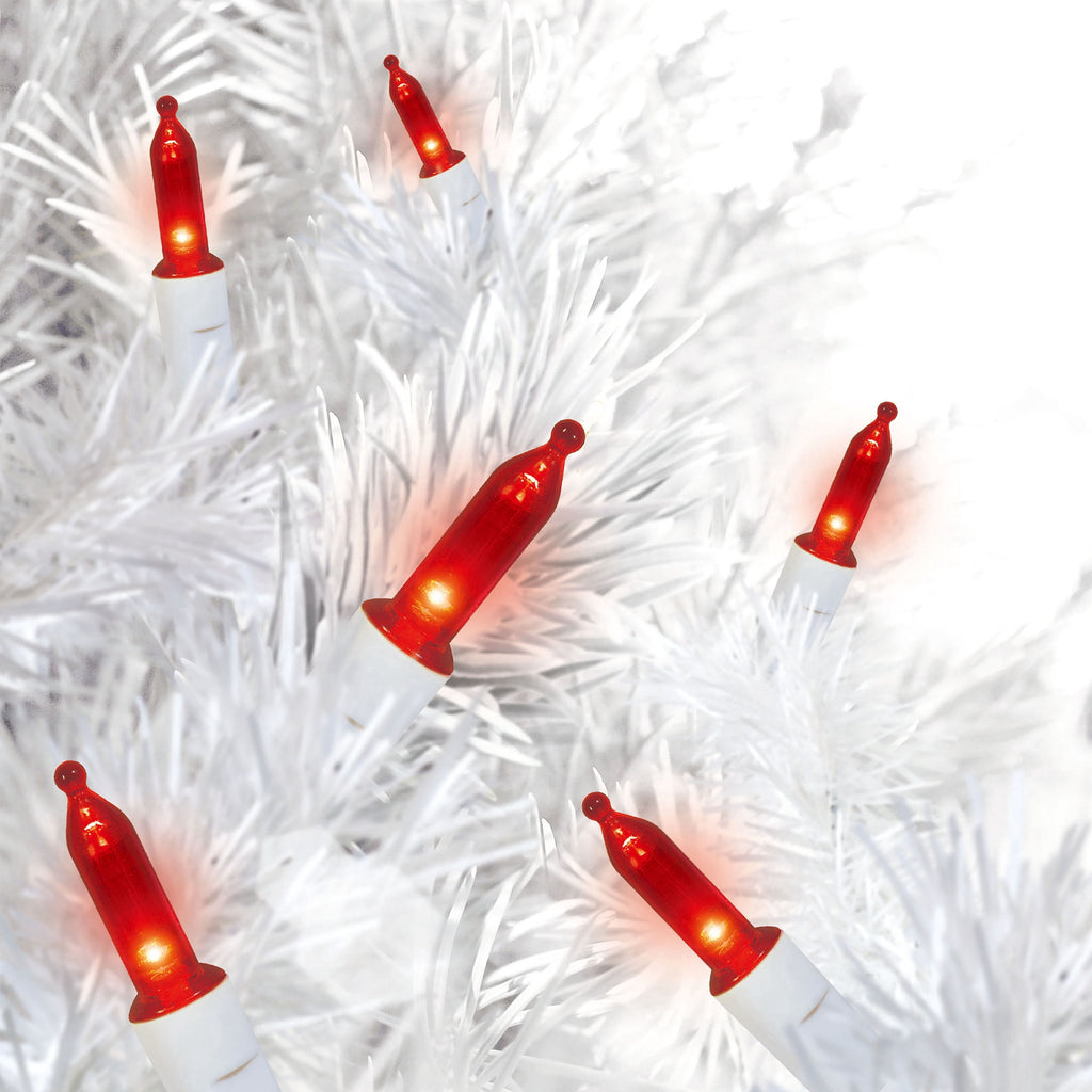 Indoor/Outdoor 100-Count LED Mini Christmas String Lights, Warm White, White Wire, 19.5', by Holiday Time