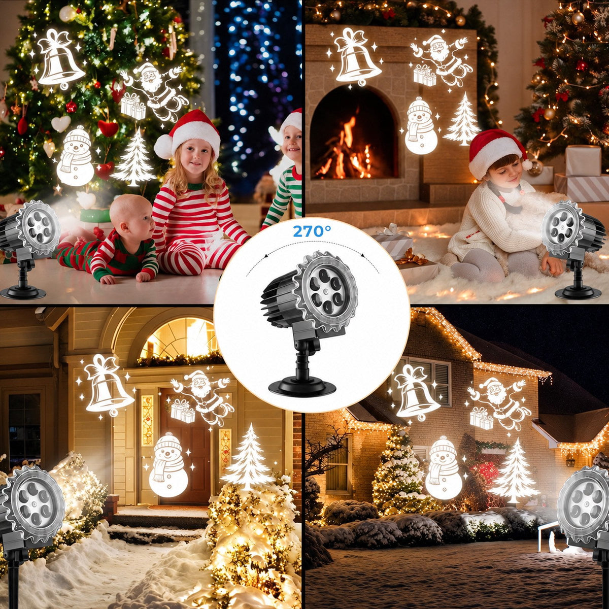 Morfone Christmas Projector Lights Outdoor, 3D Dynamic Waterproof Holiday Projector Lights for Yard Wall Indoor Outdoor Christmas Decorations