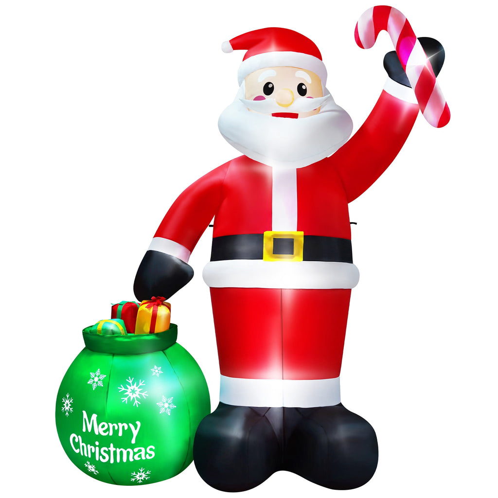 Yexmas 7FT Christmas Inflatable Santa Claus with Photo Frame, Blow Up Santa Claus Xmas Decorations for Outdoor Indoor, Built-in LED Light for Yard Gardern Lawn