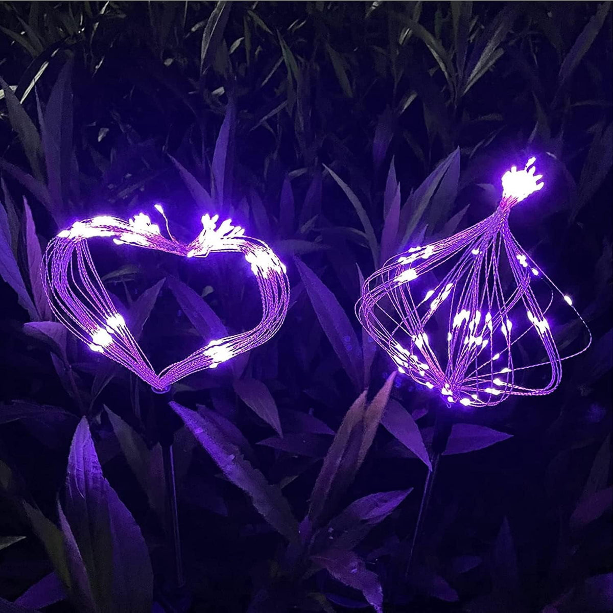 Outdoor Solar Lights Firework, 2 Pack 120 LEDs Waterproof Solar Lights for Outside Garden Yard Pathway Fence - Warm White