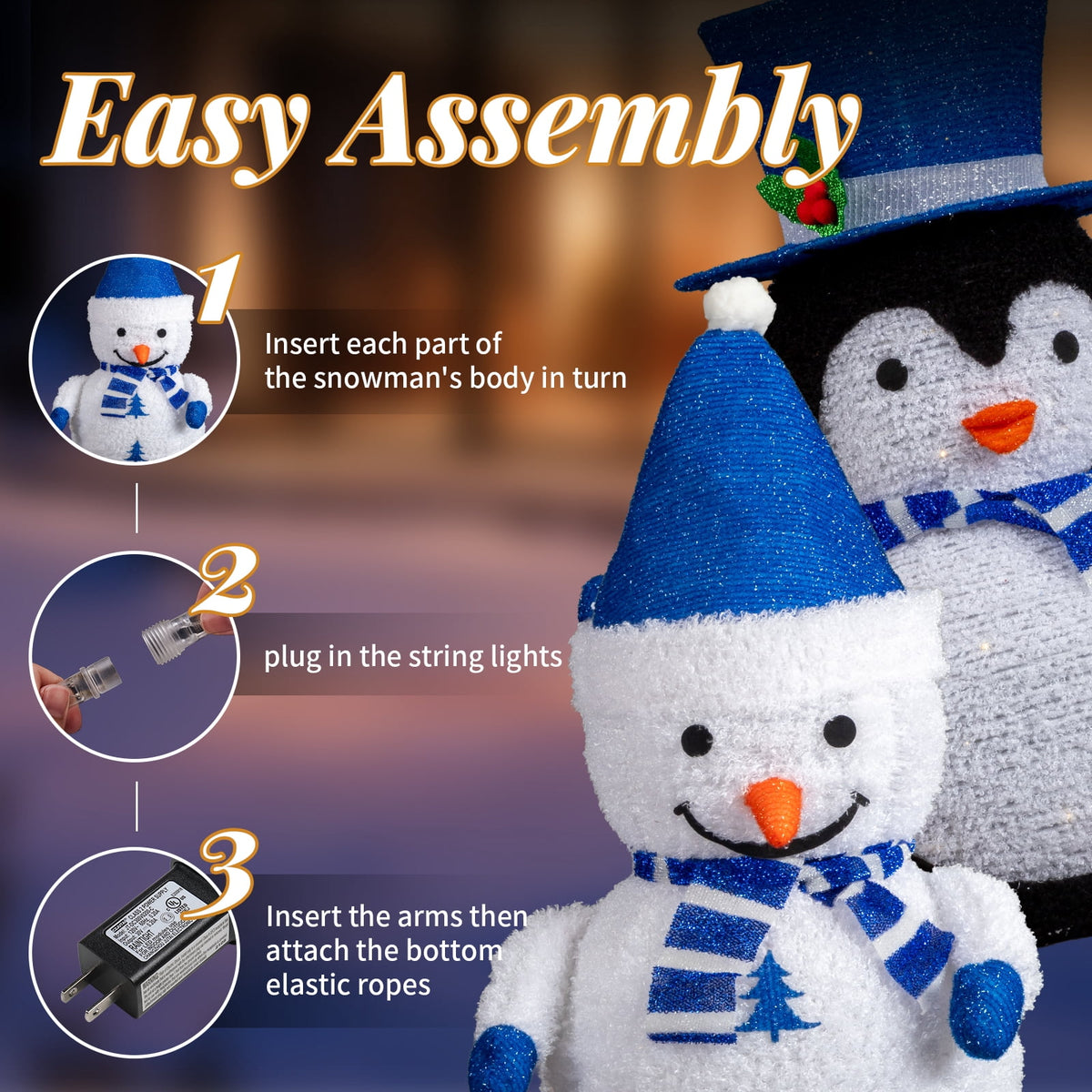 Ktaxon Penguin Christmas Lighted Outdoor Decoration for Holiday Lawn Garden Party