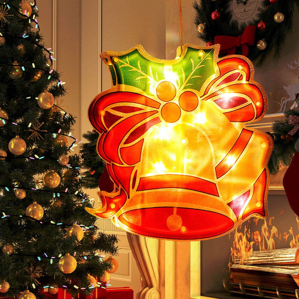 RXIRUCGD Christmas Window Hanging Lights Decorations, Christmas Window Lights with Suction Cup, Battery Operated Hanging Christmas Window Lights Indoor for Xmas Tree Fireplace Door Window Decor